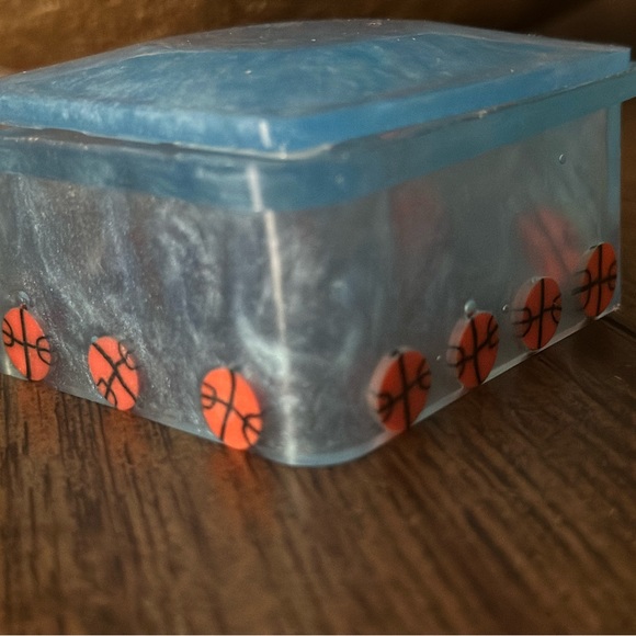 Blue Swirl Basketball Box for Him or Her - Picture 3 of 3